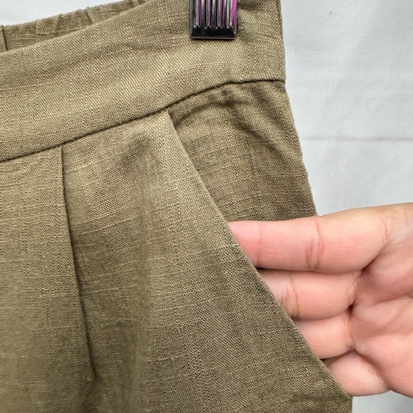 Molly Bracken La Collection Premium Linen Blend Shorts Khaki - Picture 5 of 10